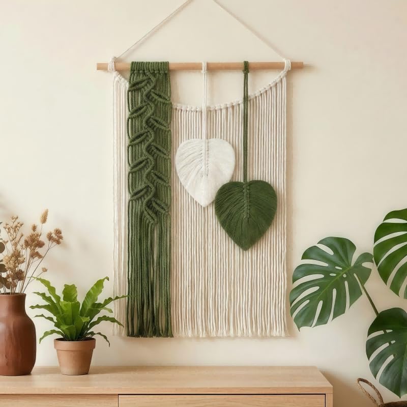 Green Leaf Macrame Wall Hanging