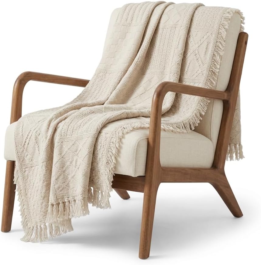 Irish Fisherman Cotton Waffle Weave Throw Blanket
