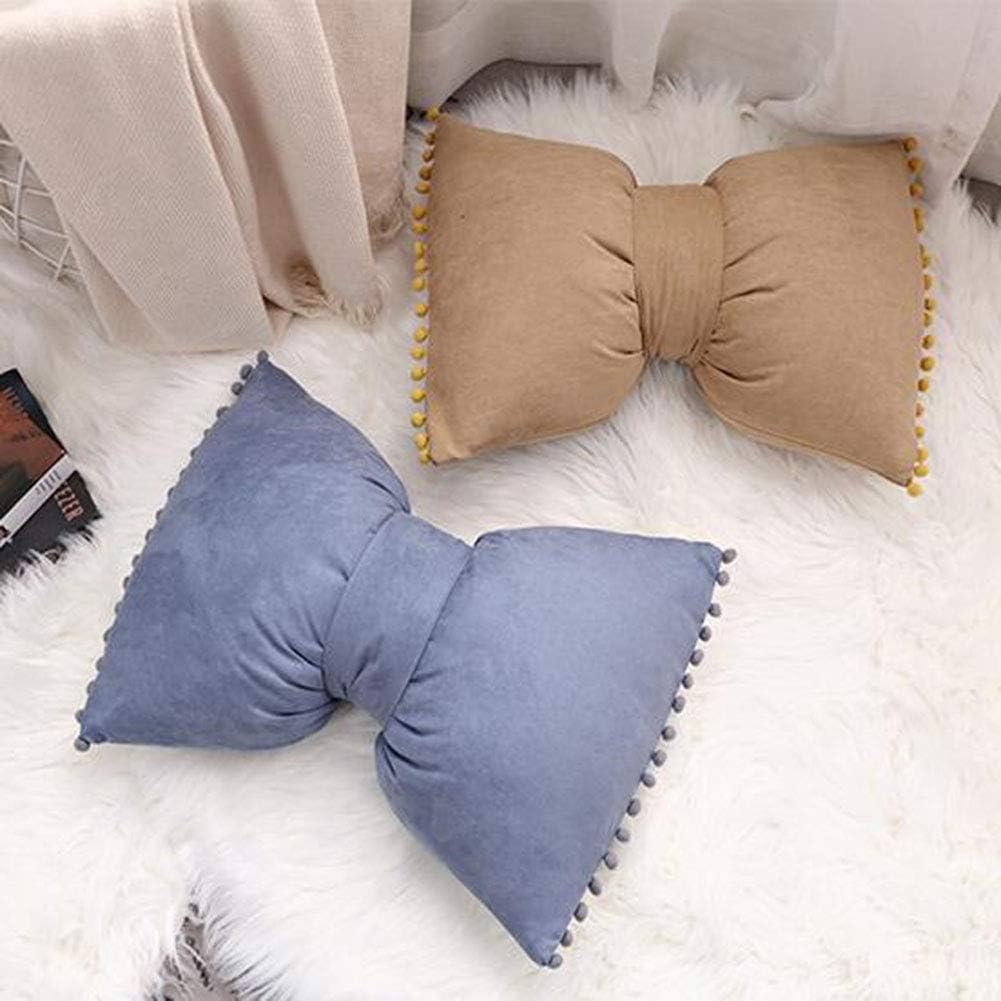 Champagne Pom Pom Velvet Lumbar Pillow