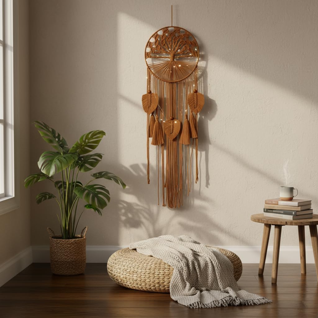 Brown Tree of Life Macrame Boho Wall Hanging Tapestry