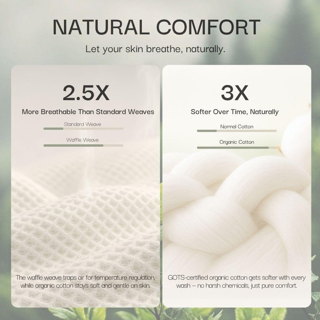 Sun Bay Organic Cotton Waffle Throw Blanket