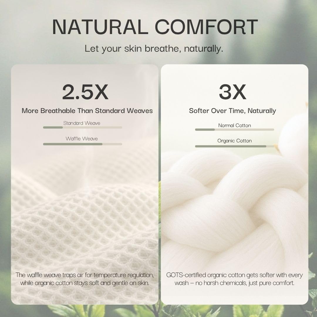 Sun Bay Organic Cotton Waffle Throw Blanket