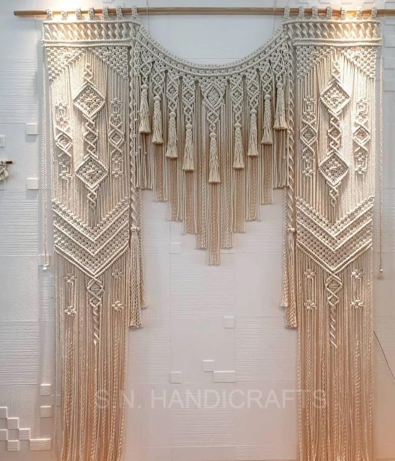Large Macrame Wedding Backdrop Curtain