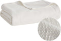 Cream Basketweave Cotton Queen Blanket