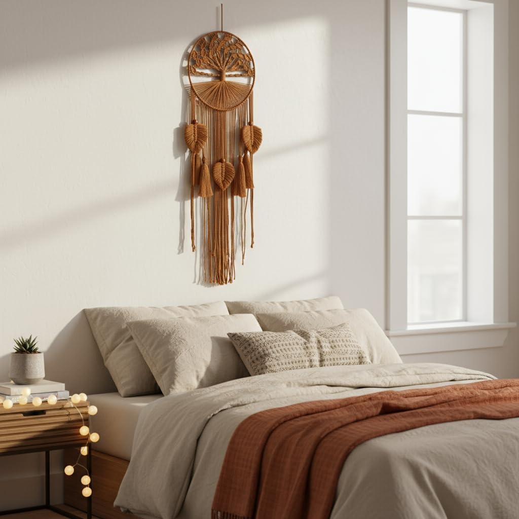 Brown Tree of Life Macrame Boho Wall Hanging Tapestry