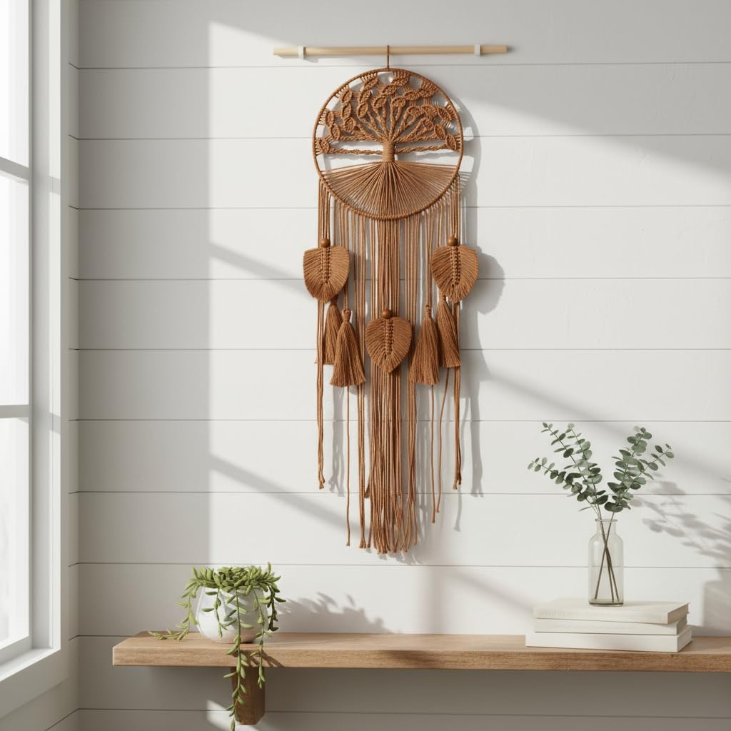 Brown Tree of Life Macrame Boho Wall Hanging Tapestry