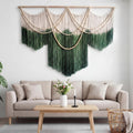 Green Cream Dip-Dye Macrame Wall Hanging