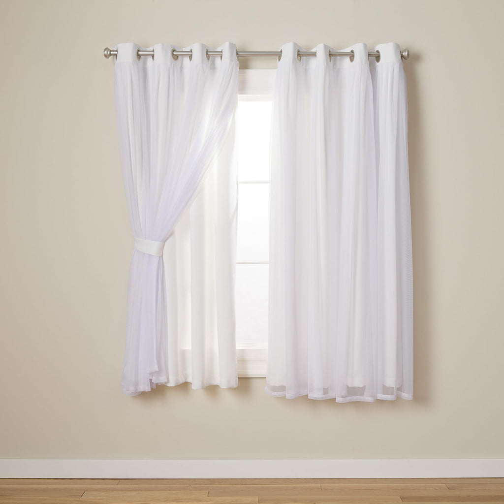 Winter White Double Layer Blackout Curtains 2 Pack