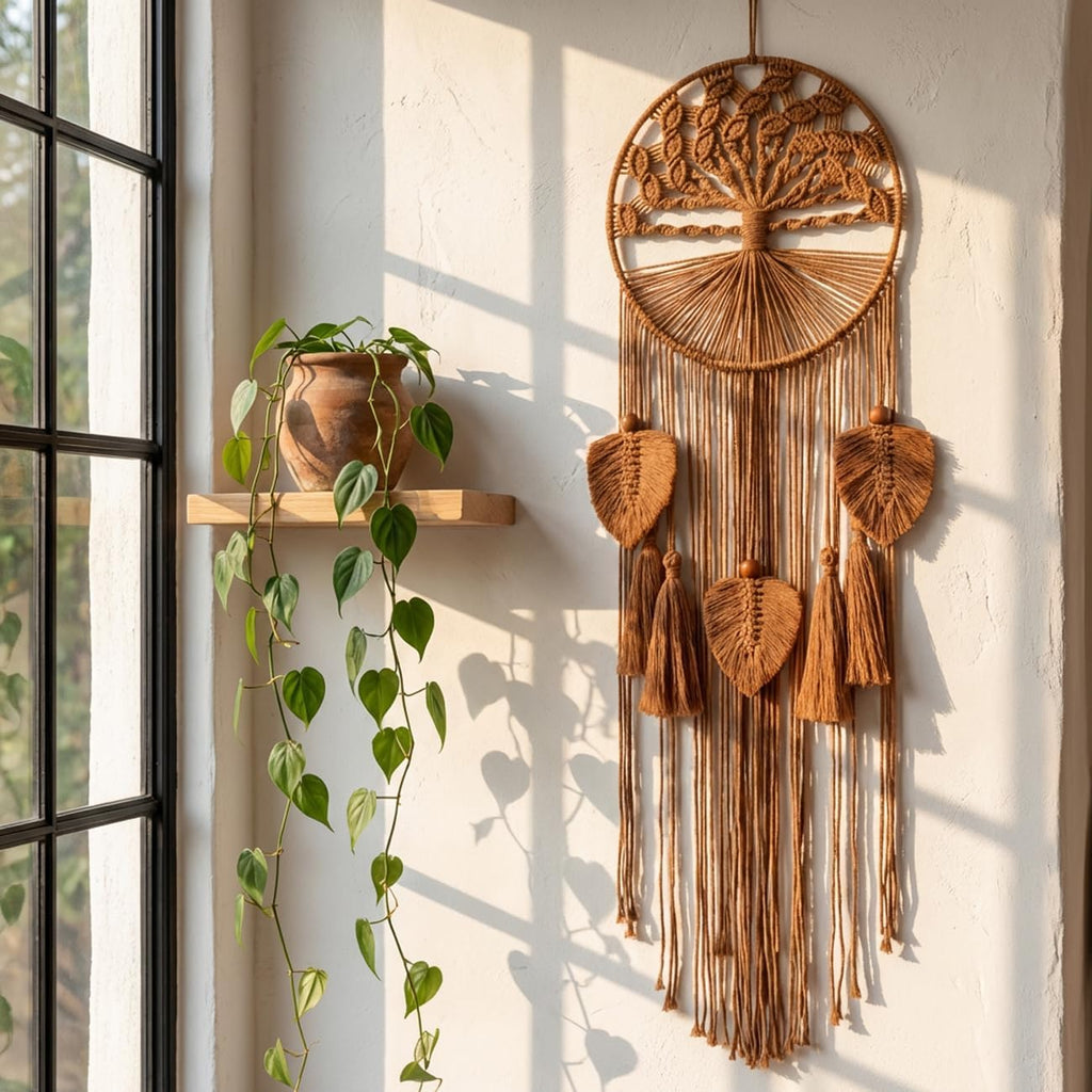Brown Tree of Life Macrame Boho Wall Hanging Tapestry