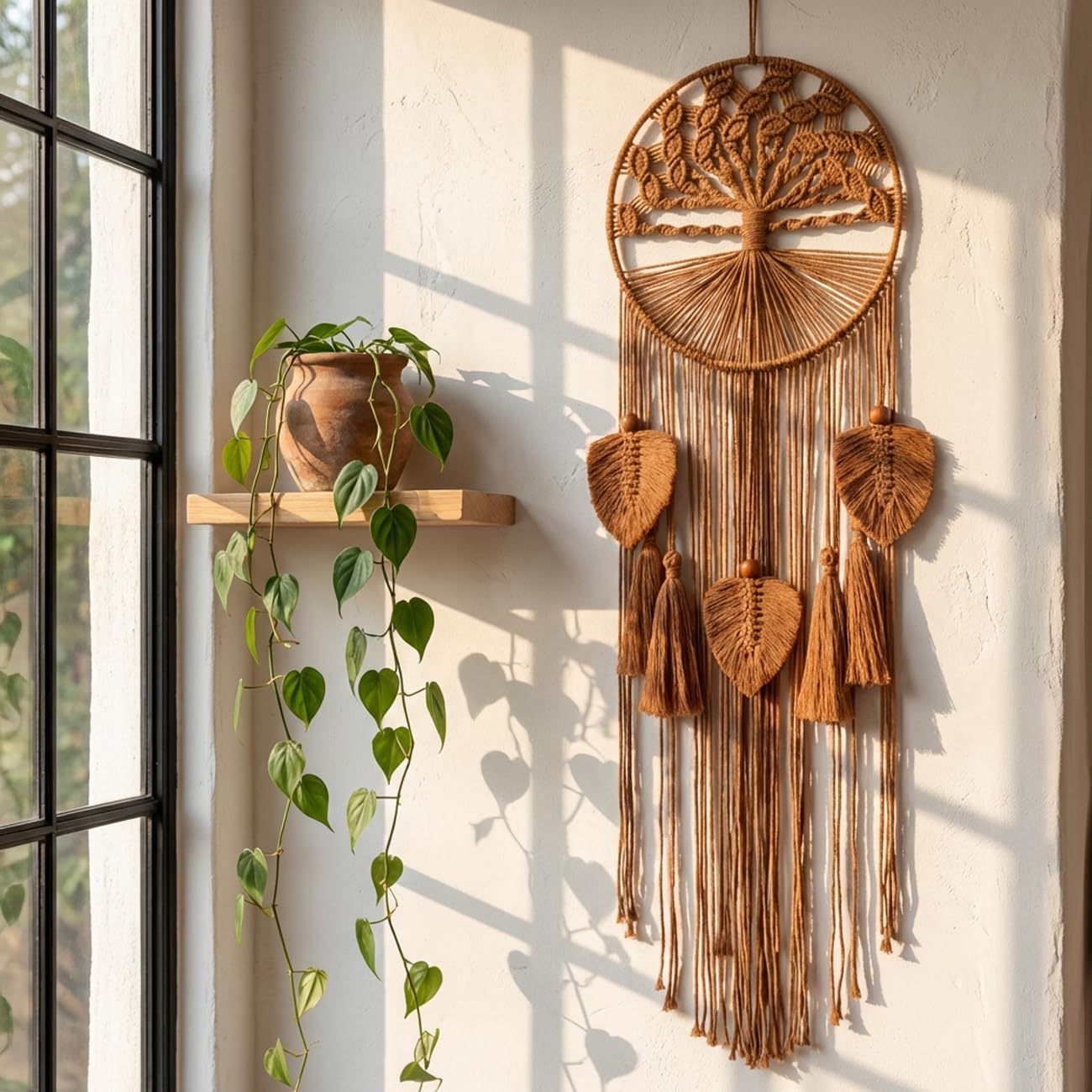 Brown Tree of Life Macrame Boho Wall Hanging Tapestry