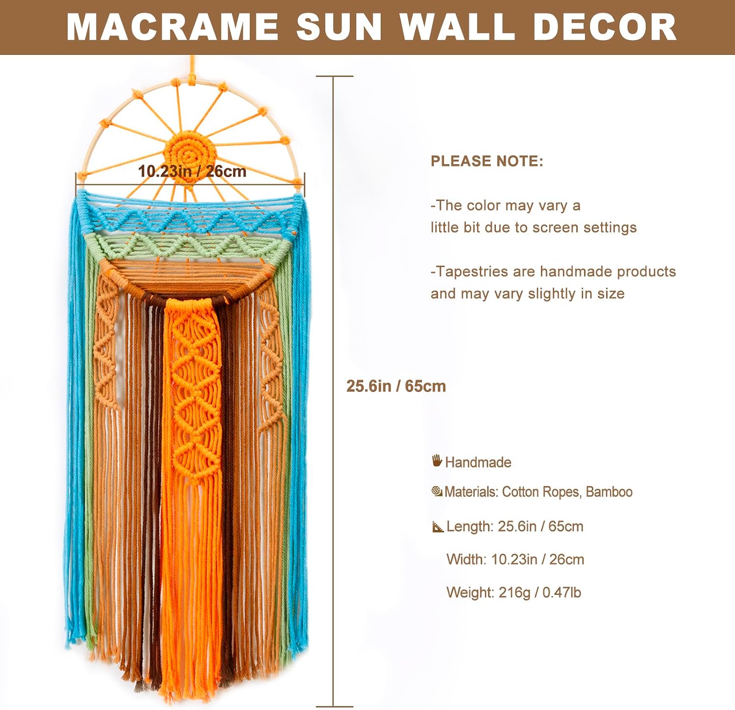 Sunset Macrame Dreamcatcher Wall Hanging