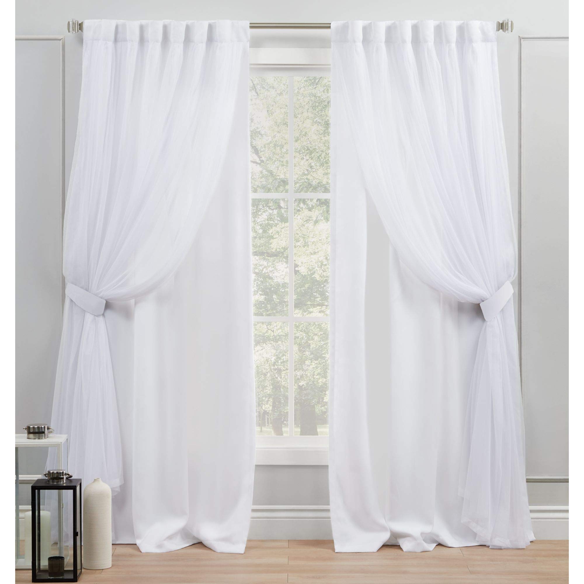 Winter Layered Blackout Sheer Curtains 2 Panels