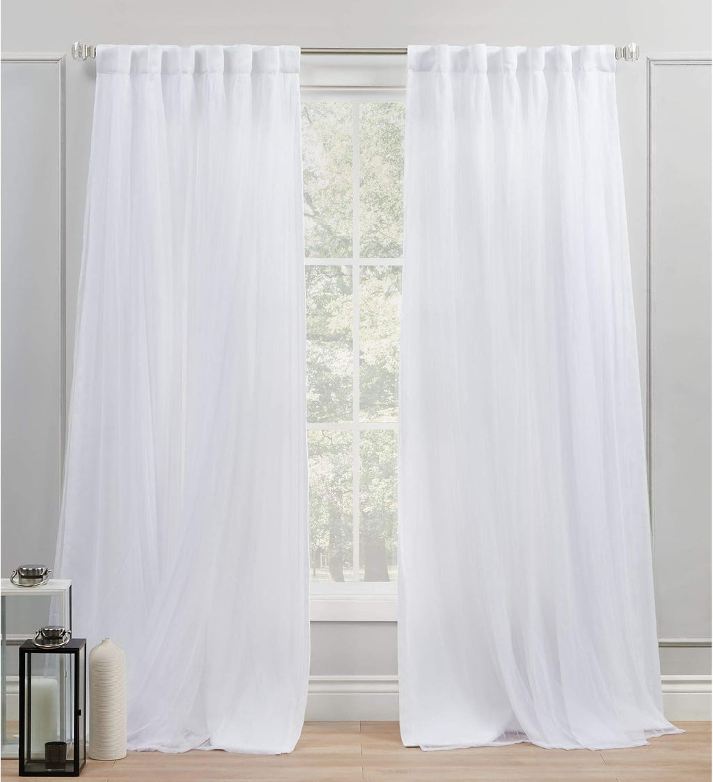 Winter Layered Blackout Sheer Curtains 2 Panels