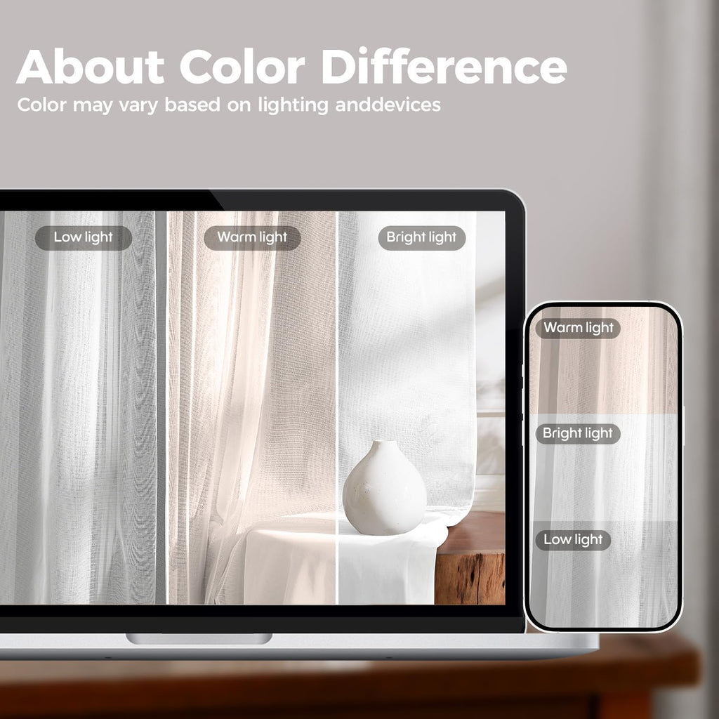 White Double Layer Full Blackout Curtains