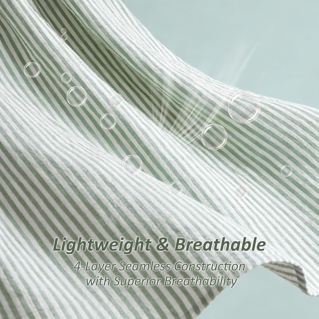 Sage Green 4-Layer Muslin Cotton Throw Blanket