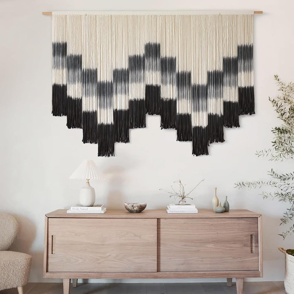 Tie-Dye Geometric Boho Yarn Wall Hanging
