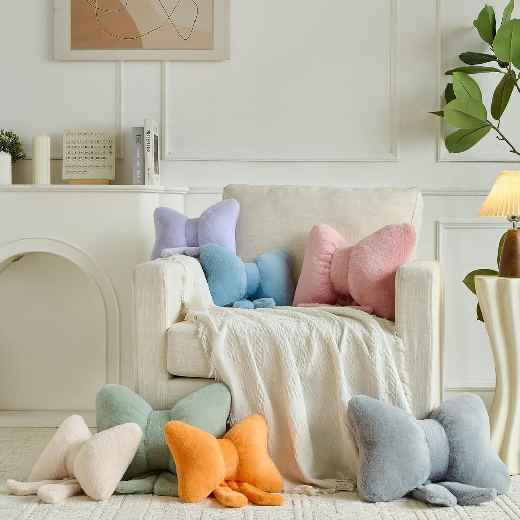 Sage Green Bow Throw Pillow