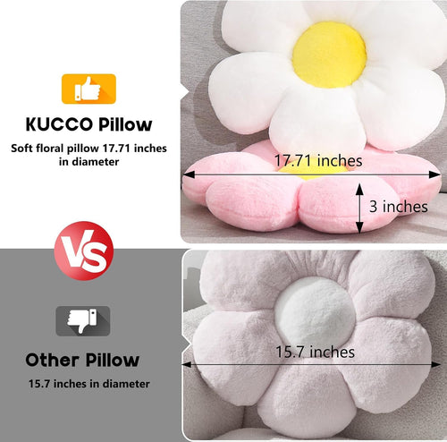 Black Daisy Flower Throw Pillow