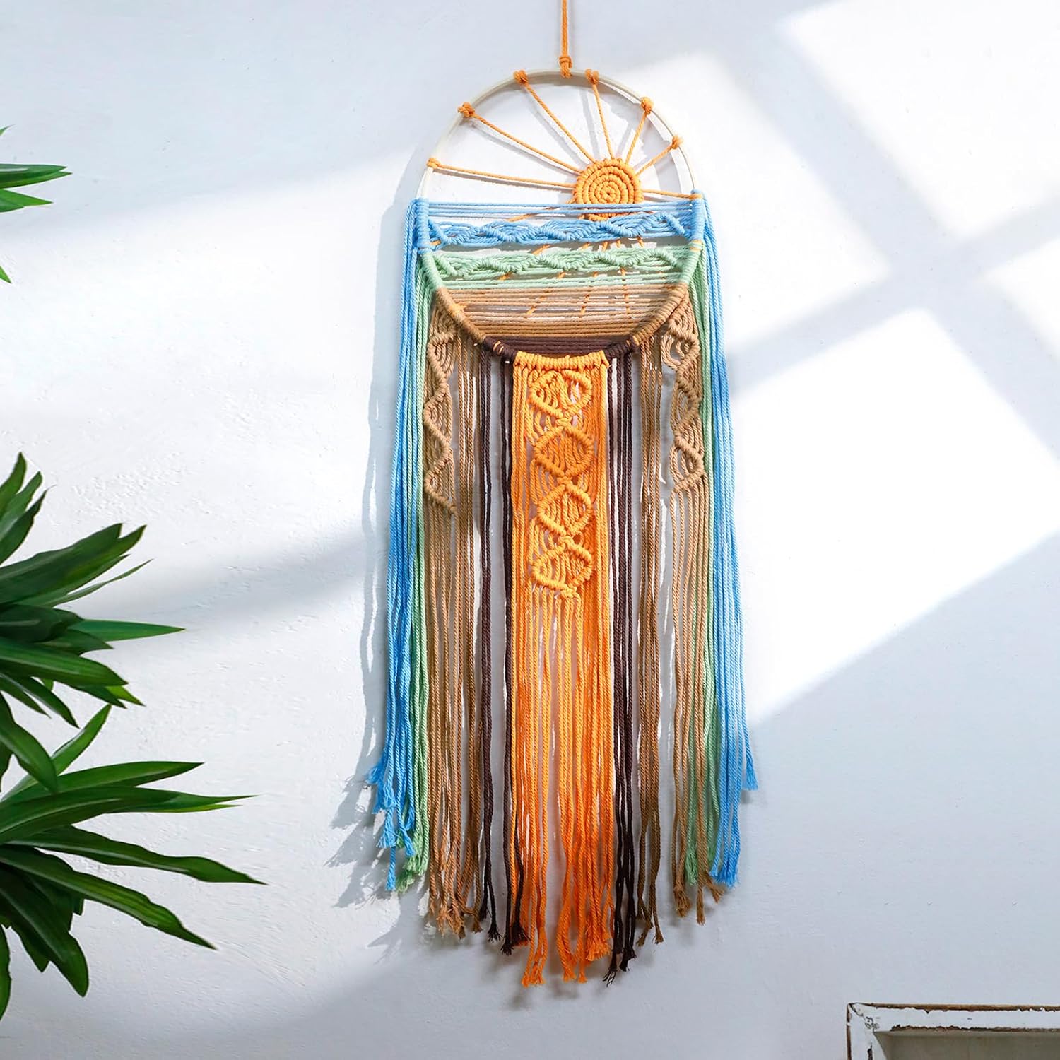 Sunset Macrame Dreamcatcher Wall Hanging