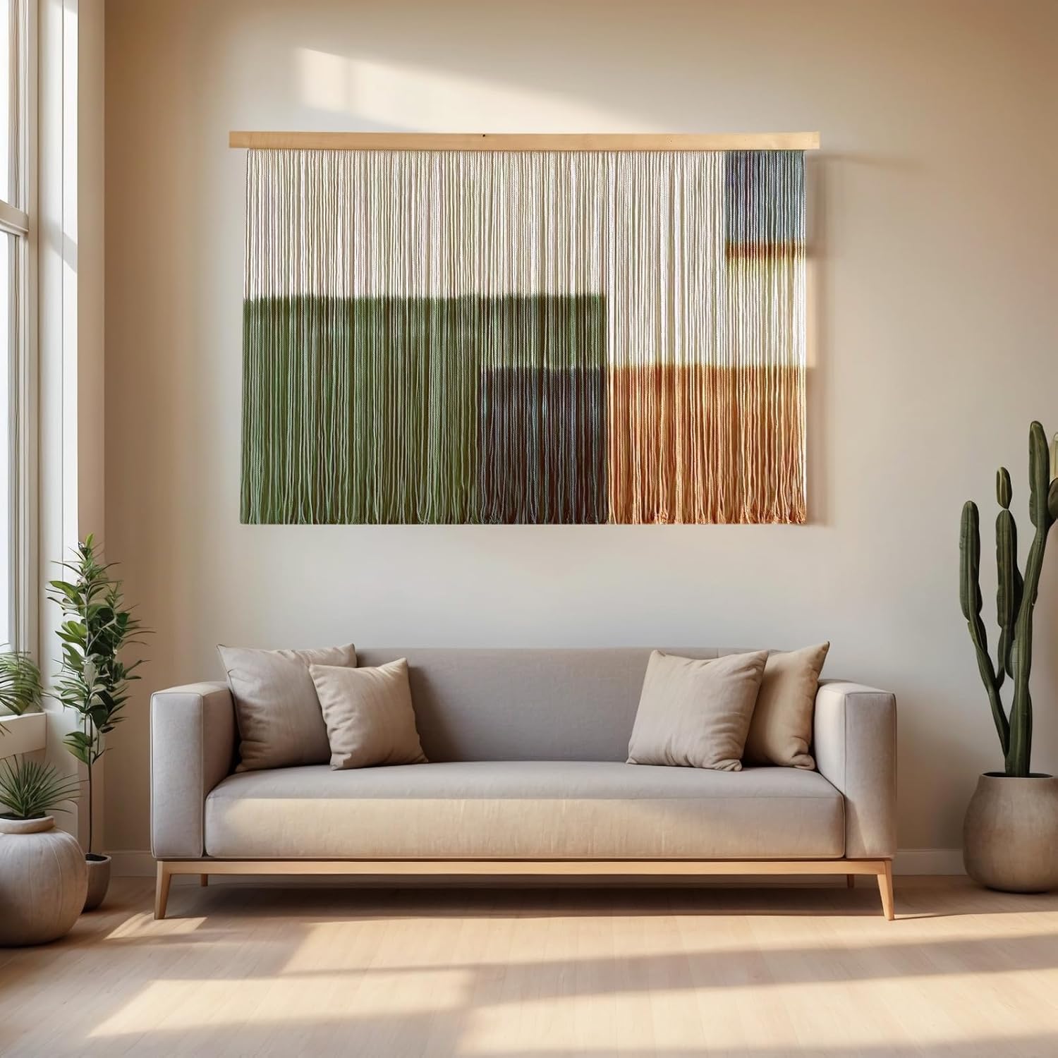 Green Mountain Dip-Dye Macrame Wall Hanging