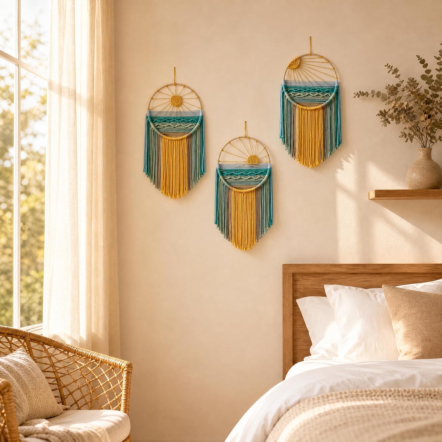 3Pcs Boho Macrame Wall Hangings