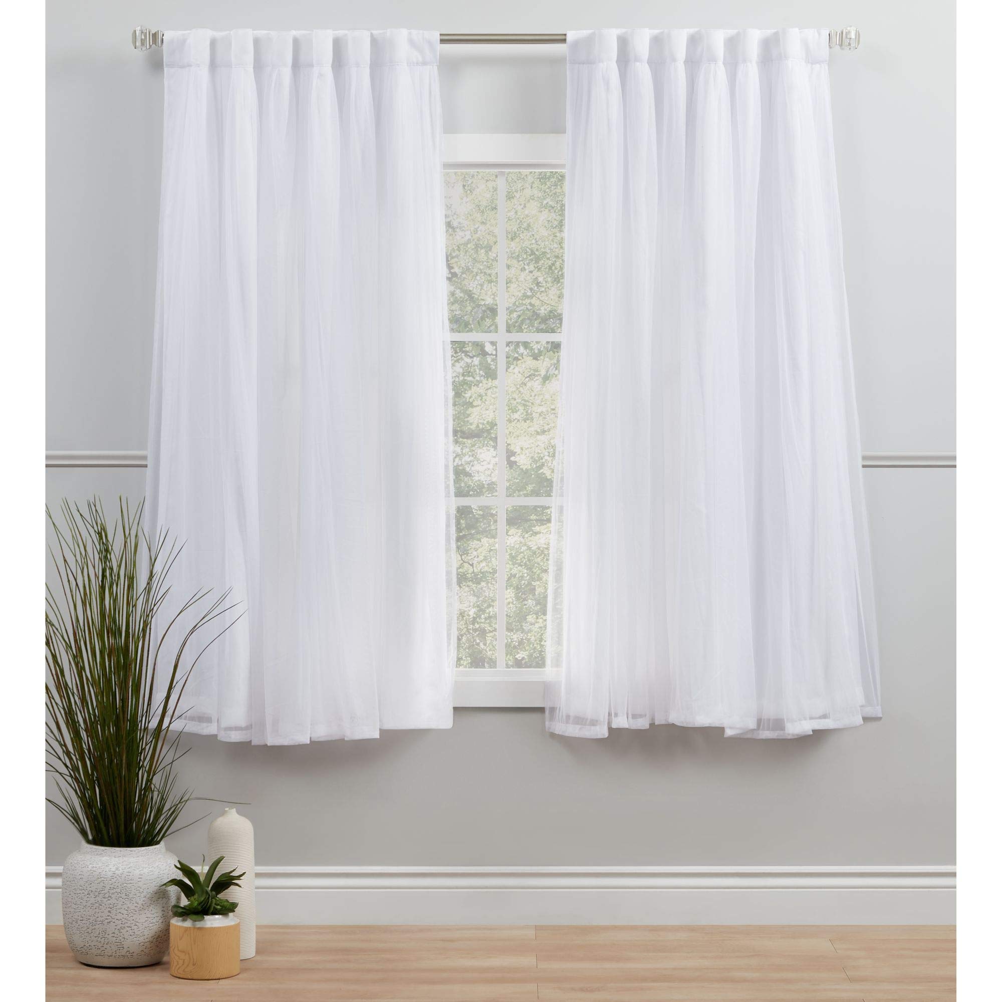 Winter Layered Blackout Sheer Curtains 2 Panels
