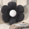 Black Daisy Flower Throw Pillow