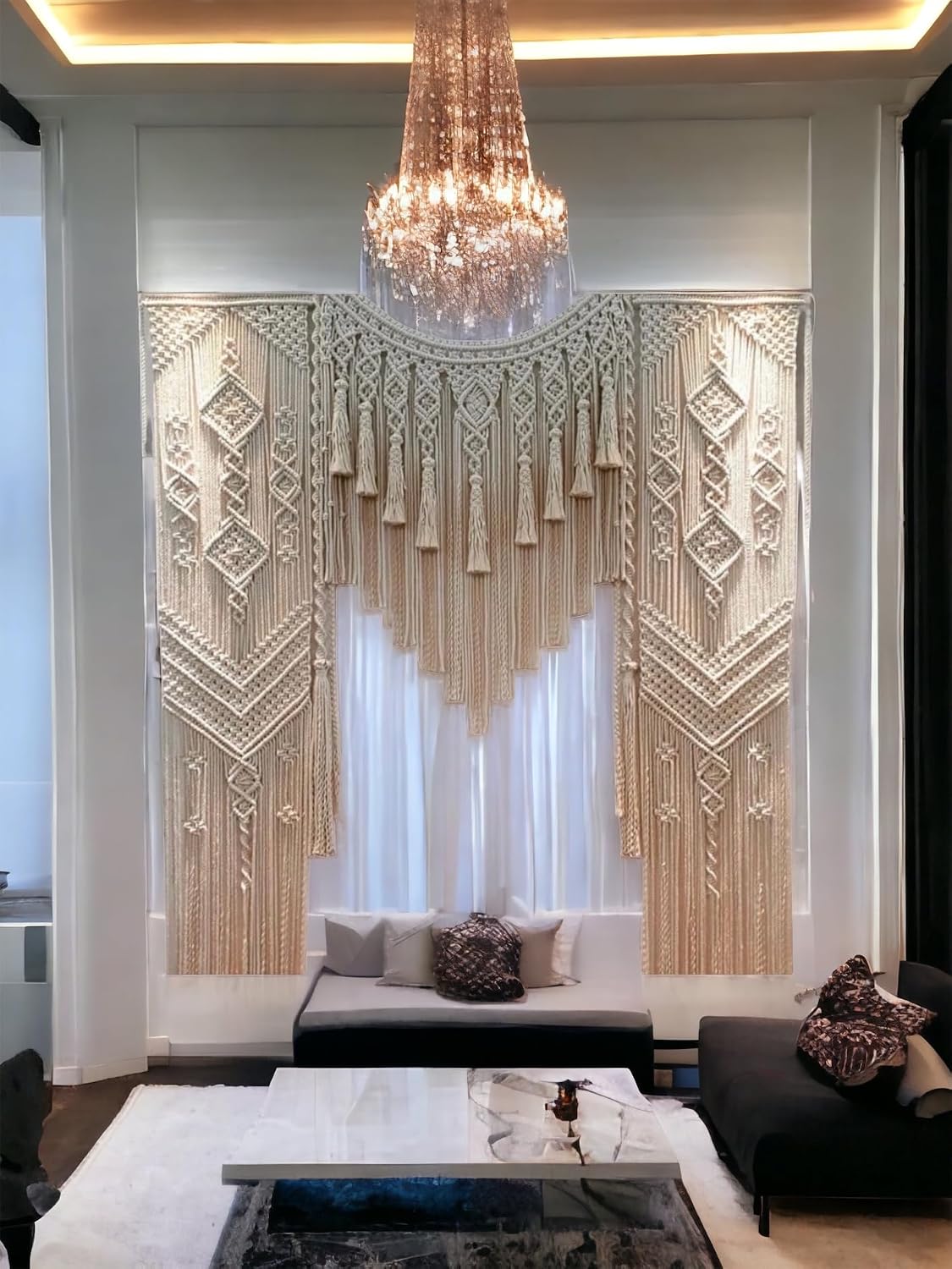 Large Macrame Wedding Backdrop Curtain