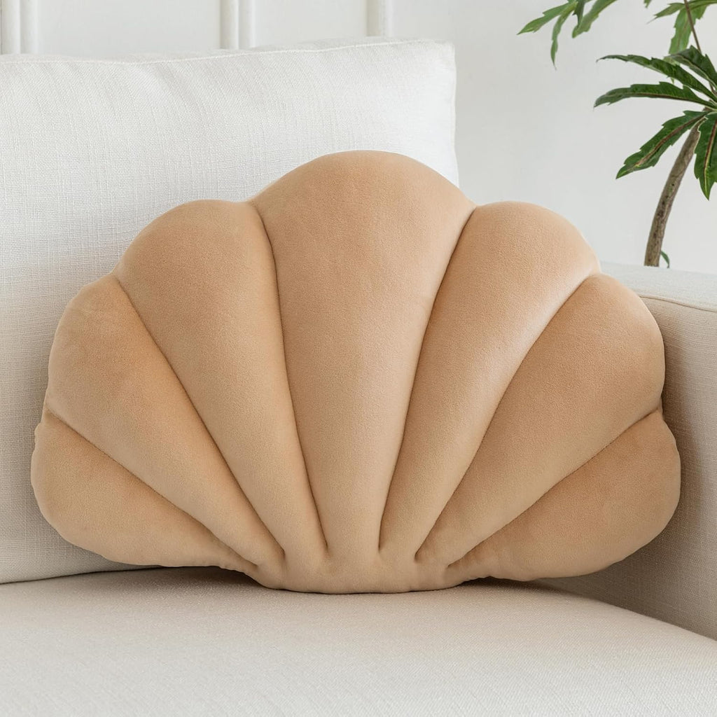 Champagne Velvet Shell Throw Pillow