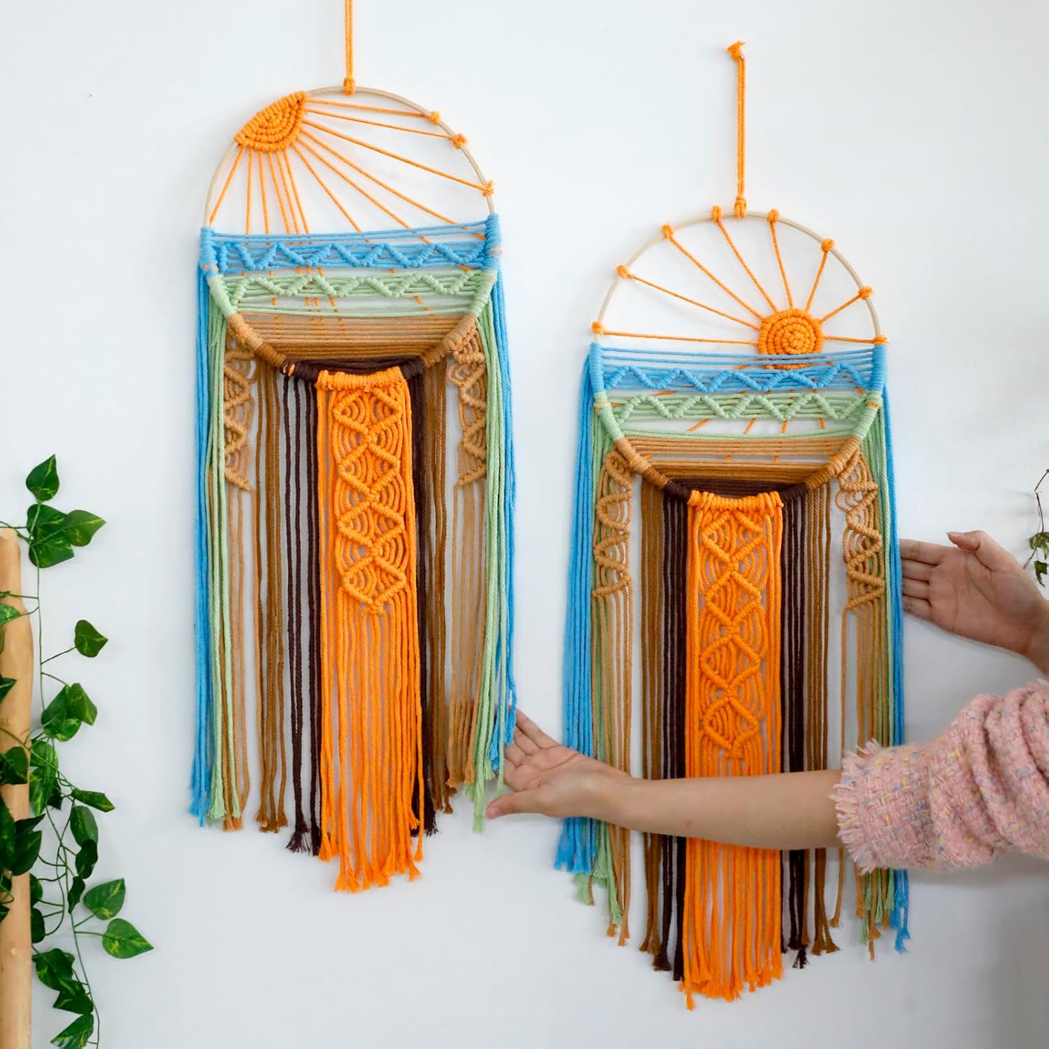 Sunset Macrame Dreamcatcher Wall Hanging