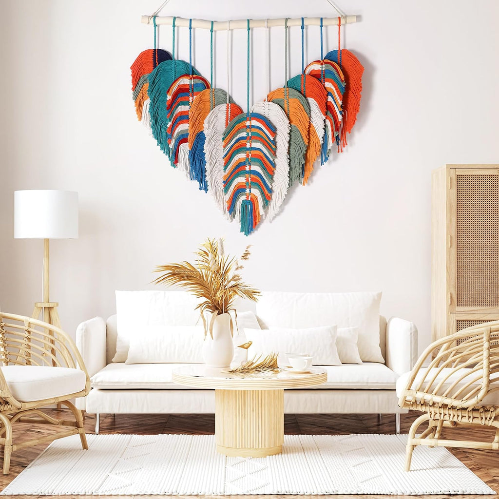 Orange Leaf Macrame Wall Hanging