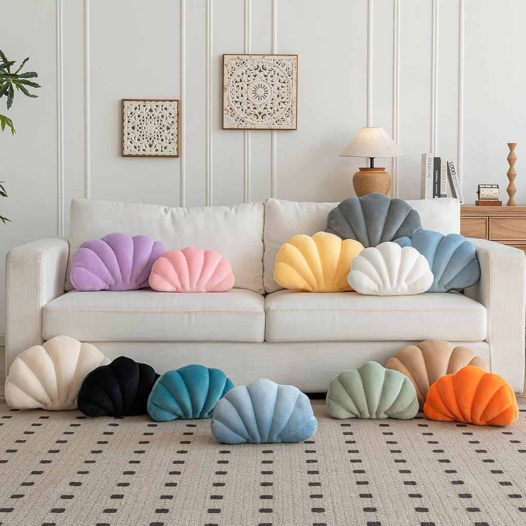 Champagne Velvet Shell Throw Pillow