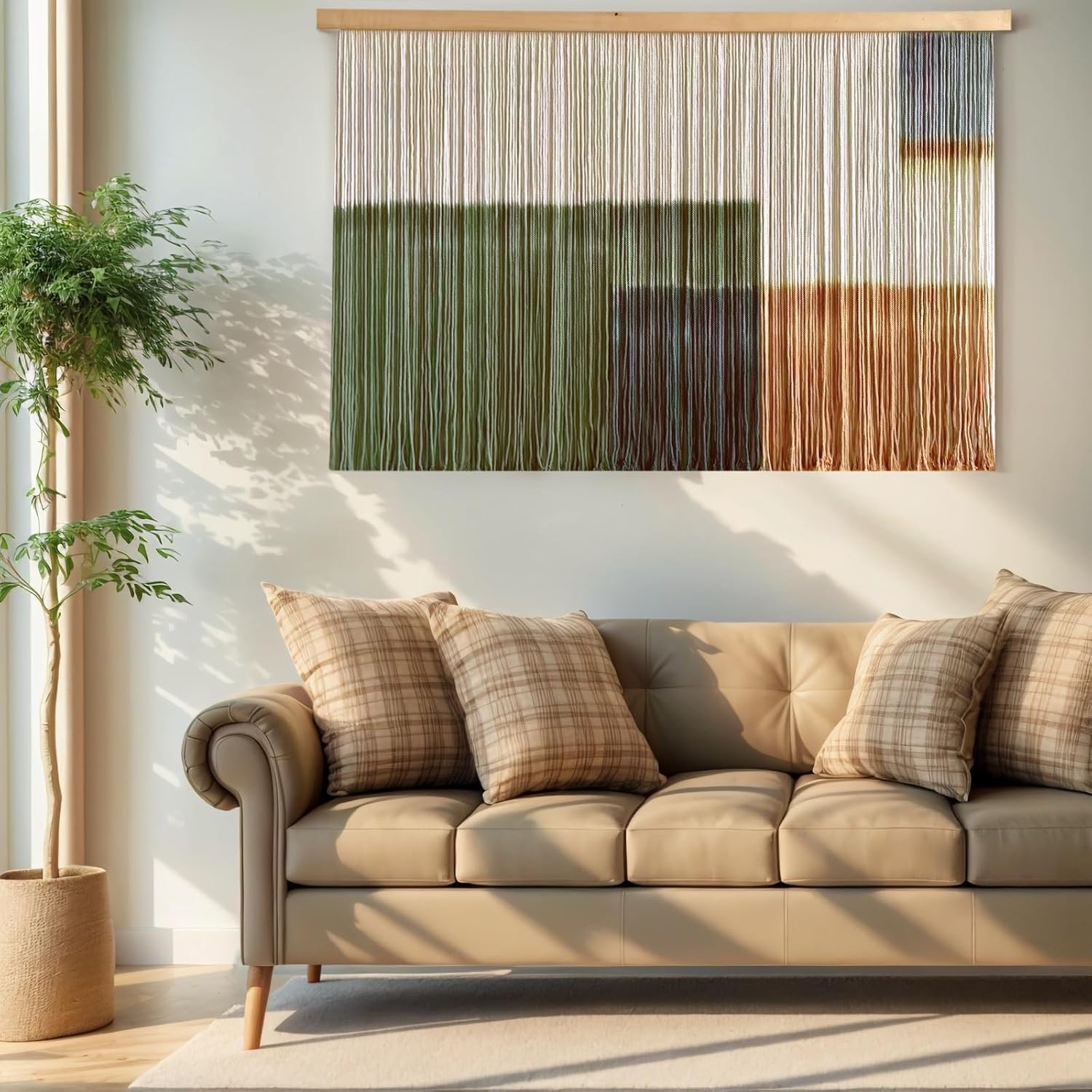 Green Mountain Dip-Dye Macrame Wall Hanging