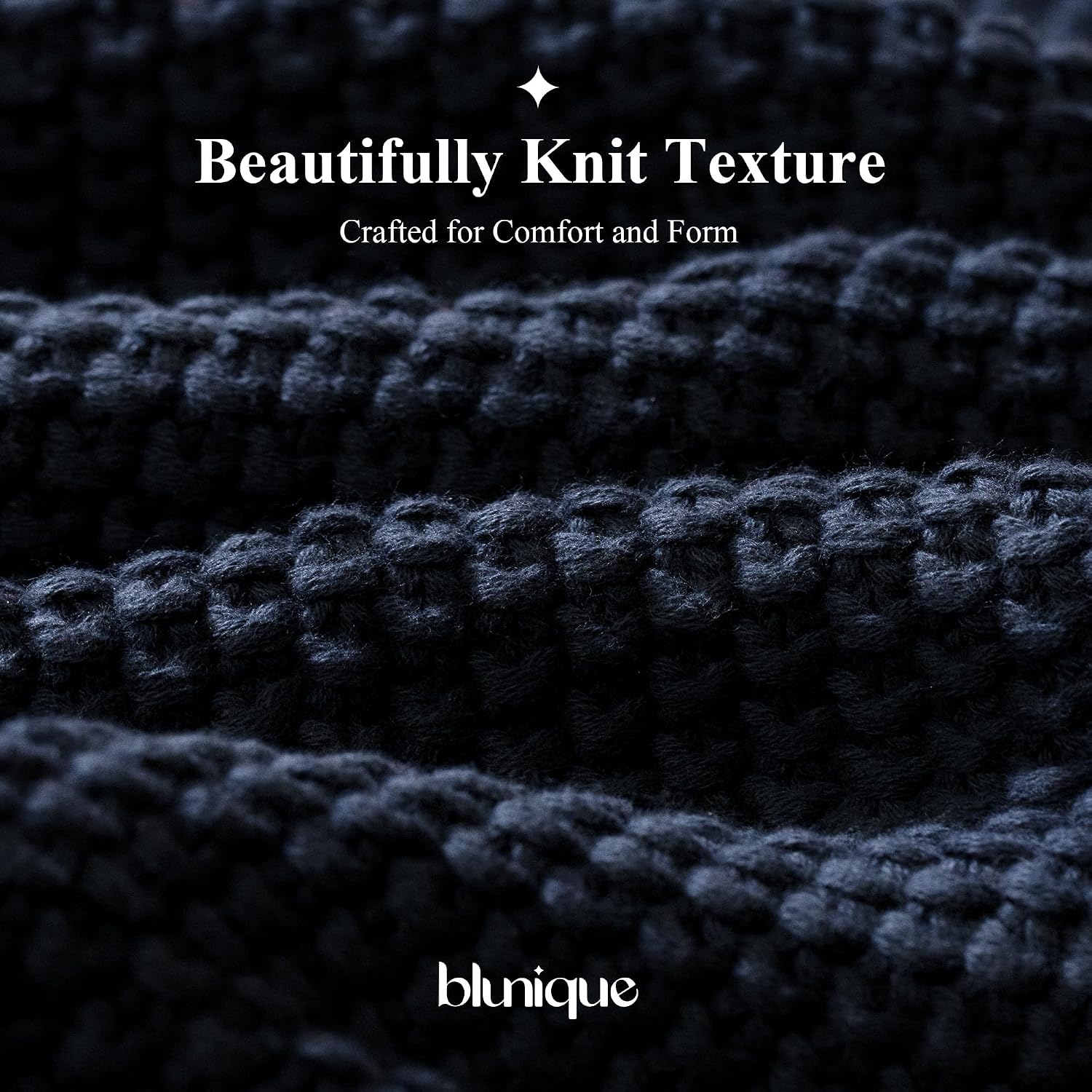Navy Cable Knit Cotton Throw Blanket