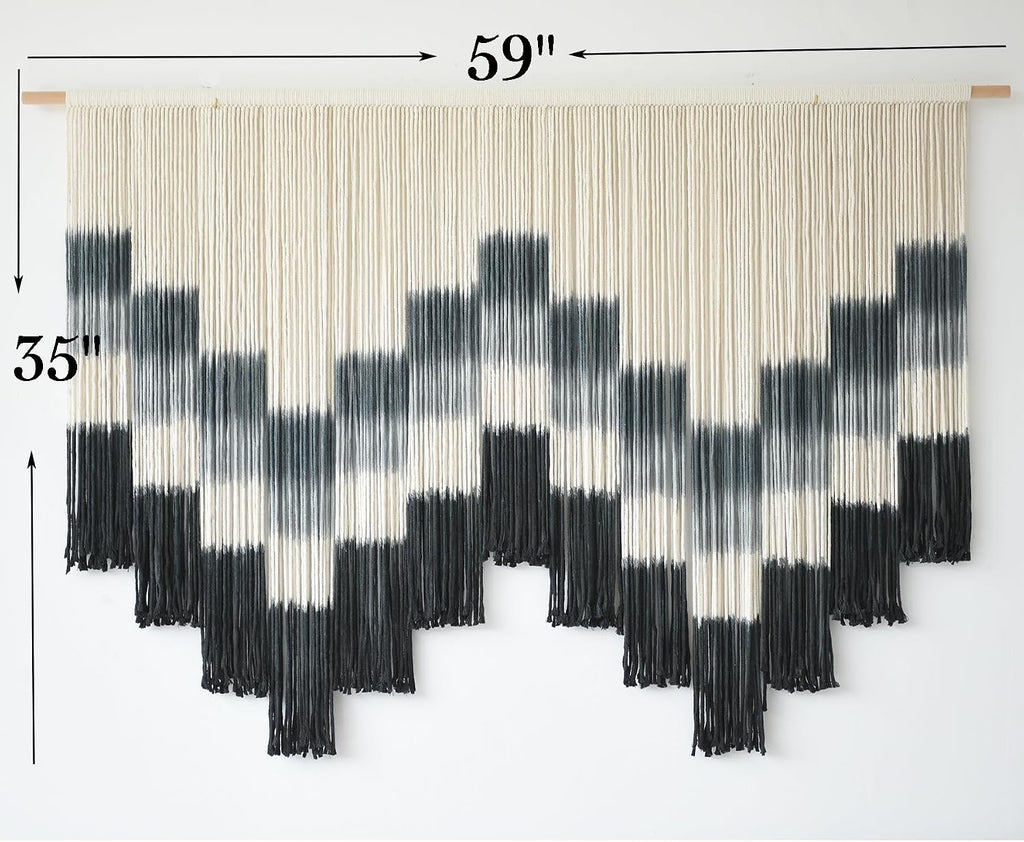 Tie-Dye Geometric Boho Yarn Wall Hanging
