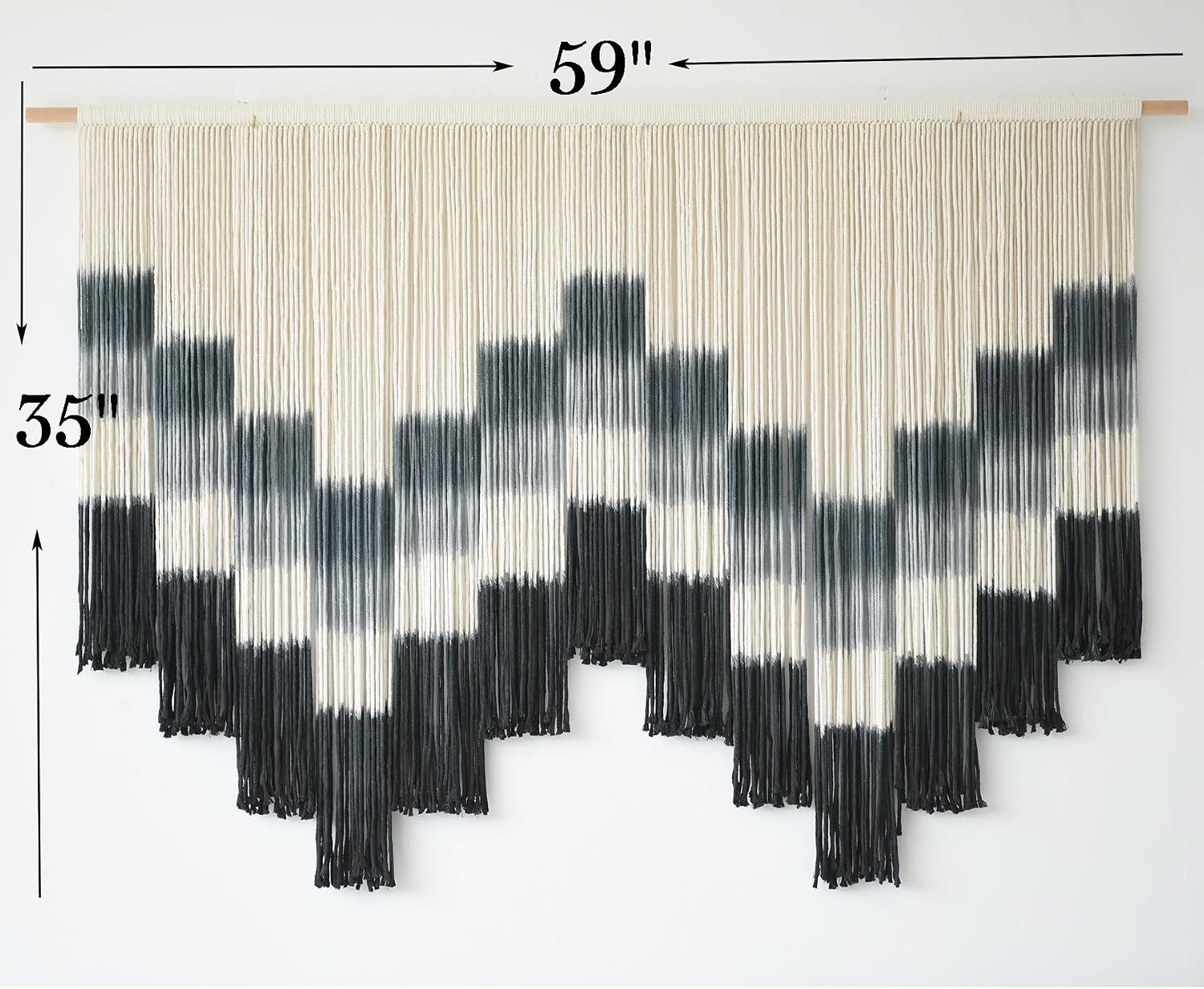 Tie-Dye Geometric Boho Yarn Wall Hanging