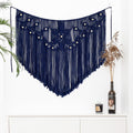 Navy Leaf Macrame Woven Wall Hanging Tapestry