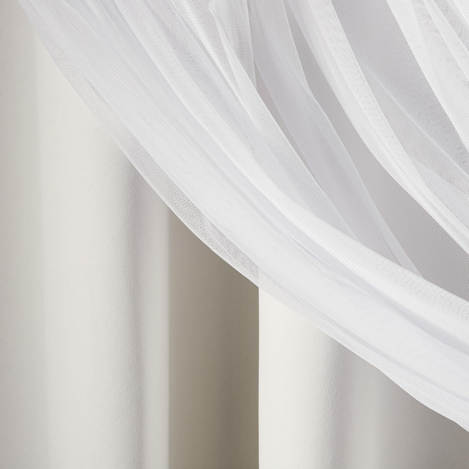 Winter White Double Layer Blackout Curtains 2 Pack