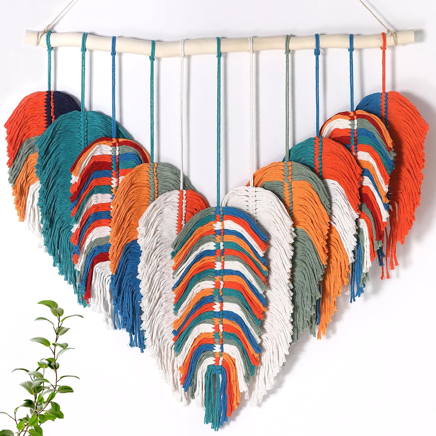 Orange Leaf Macrame Wall Hanging