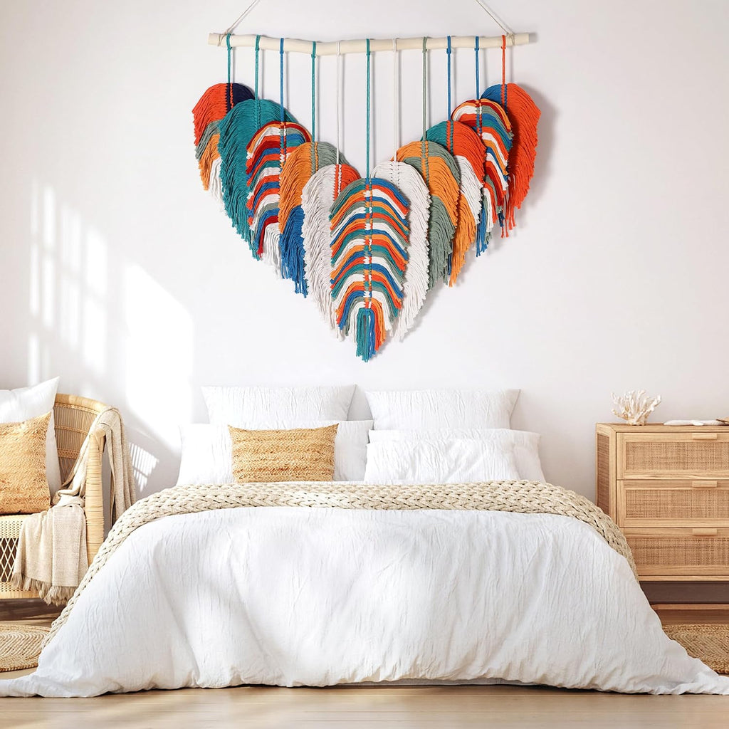 Orange Leaf Macrame Wall Hanging