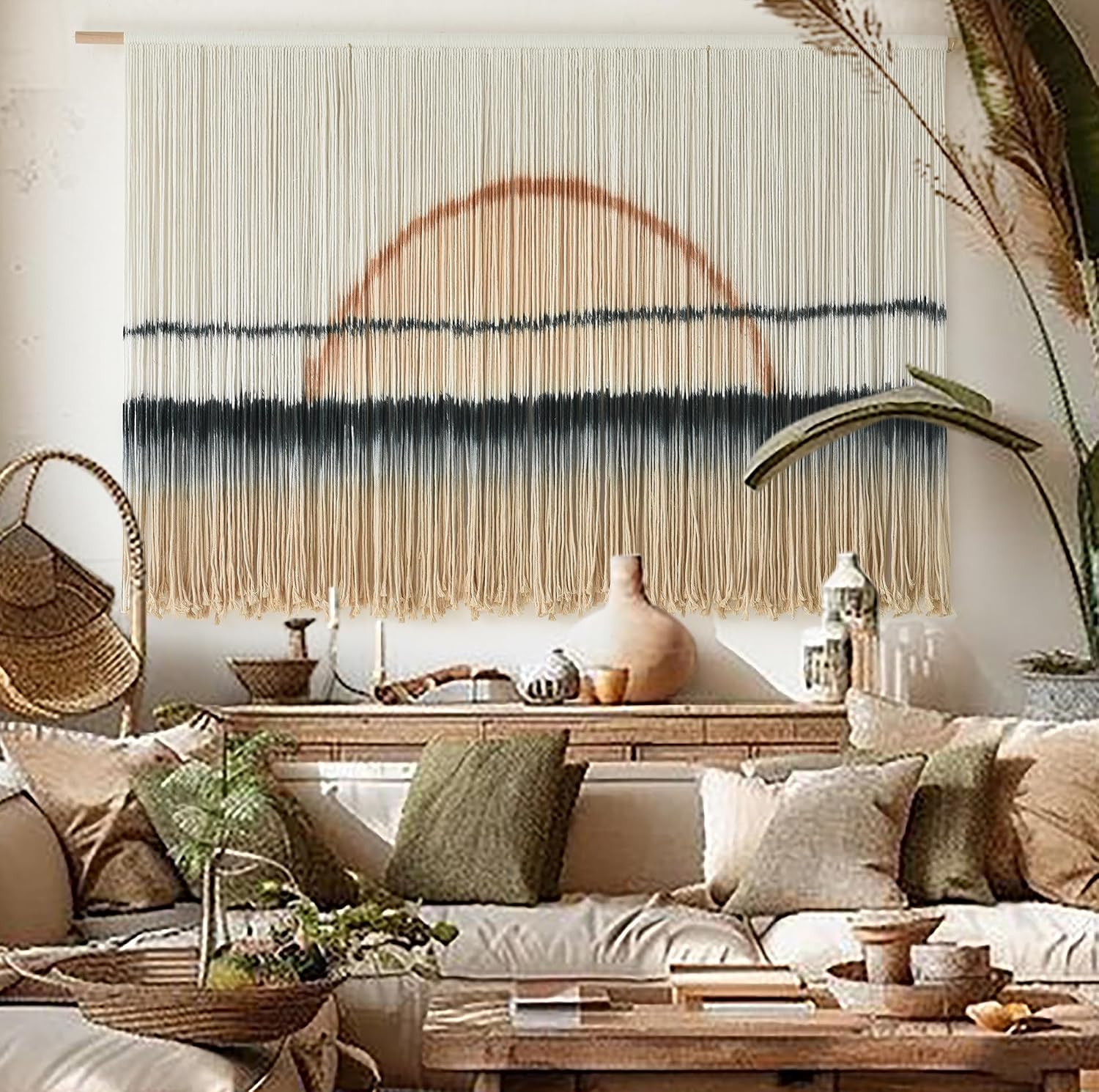 Sunset Dip Dye Macrame Wall Hanging