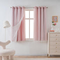 Blush Polka Dot Double Layer Blackout Curtains 2 Panels