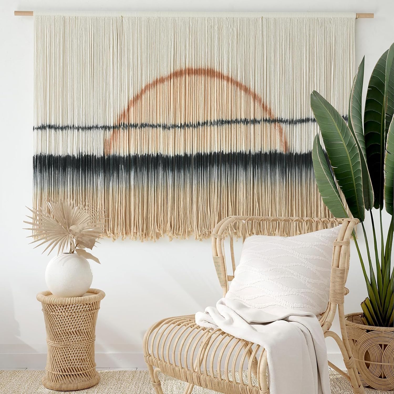 Sunset Dip Dye Macrame Wall Hanging