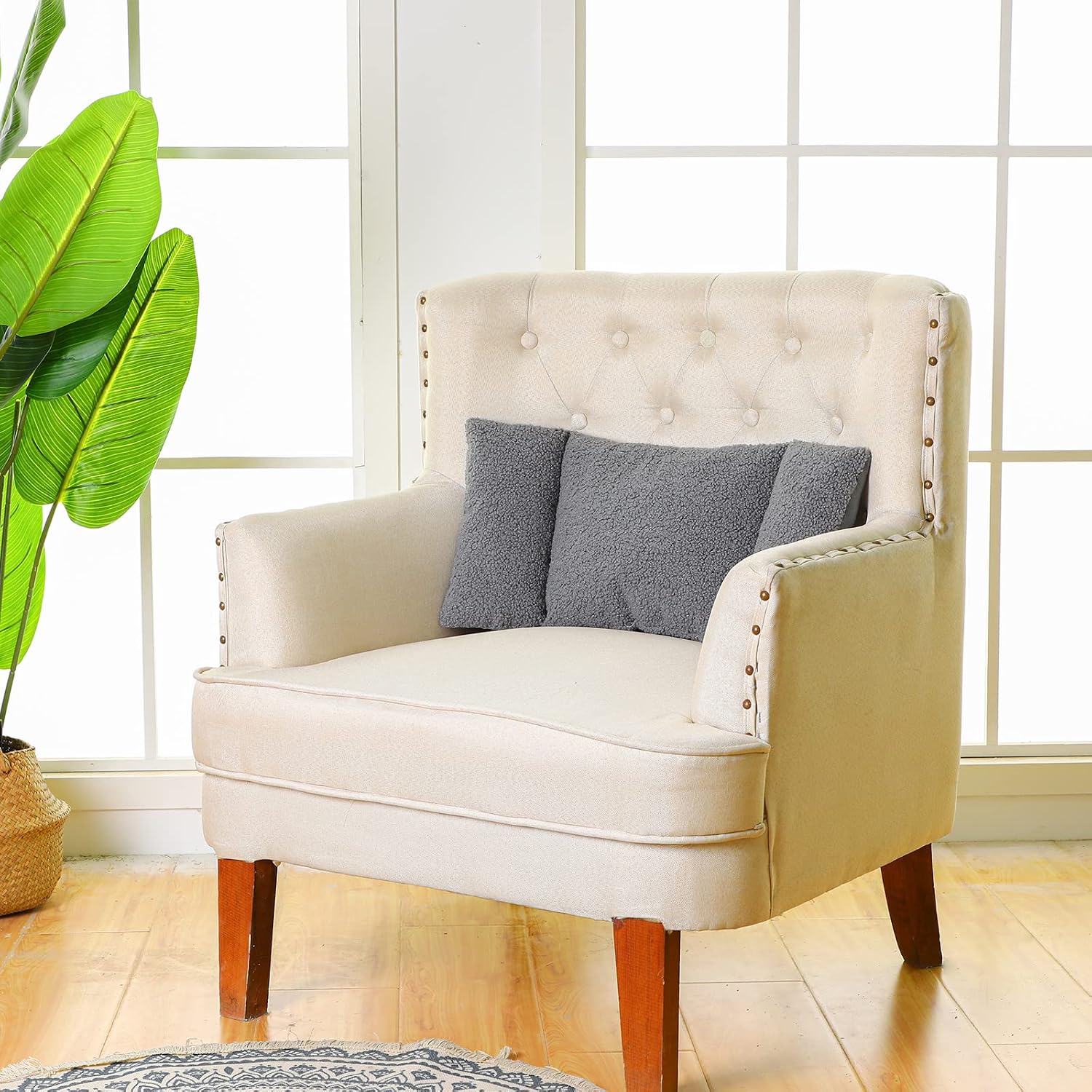 Gray Fleece Lumbar Support Pillow