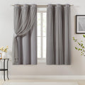 Grey Double Layer Thermal Blackout Curtains 2 Panels