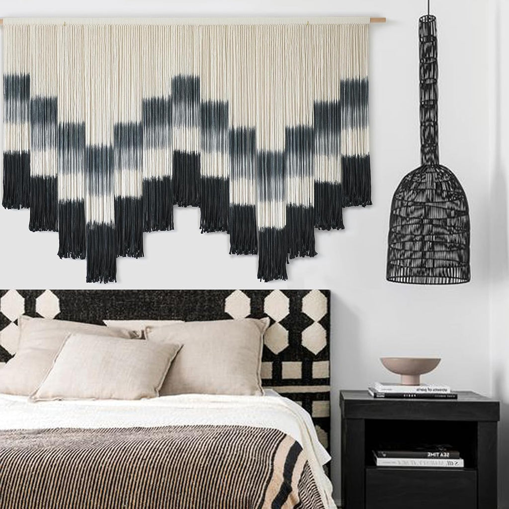 Tie-Dye Geometric Boho Yarn Wall Hanging