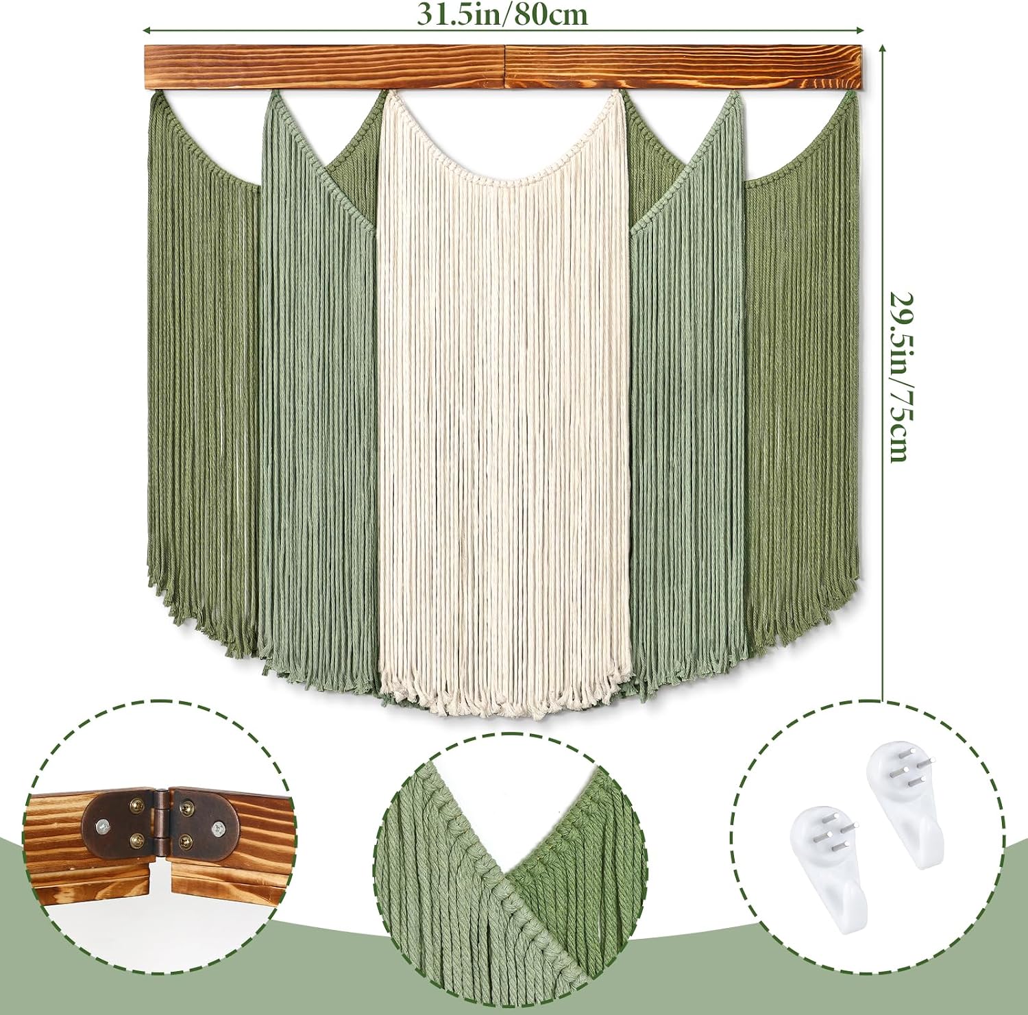 Sage Dip-Dye Macrame Wall Hanging