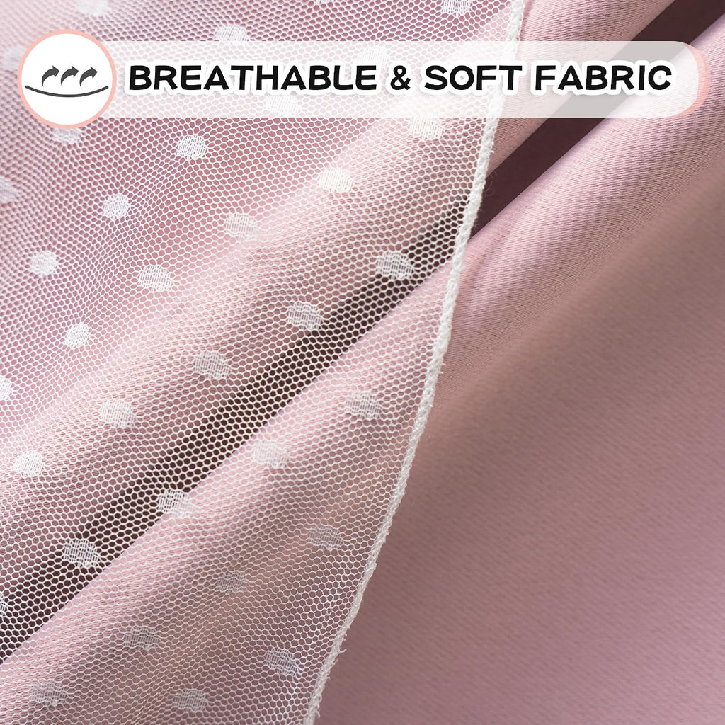 Blush Polka Dot Double Layer Blackout Curtains 2 Panels