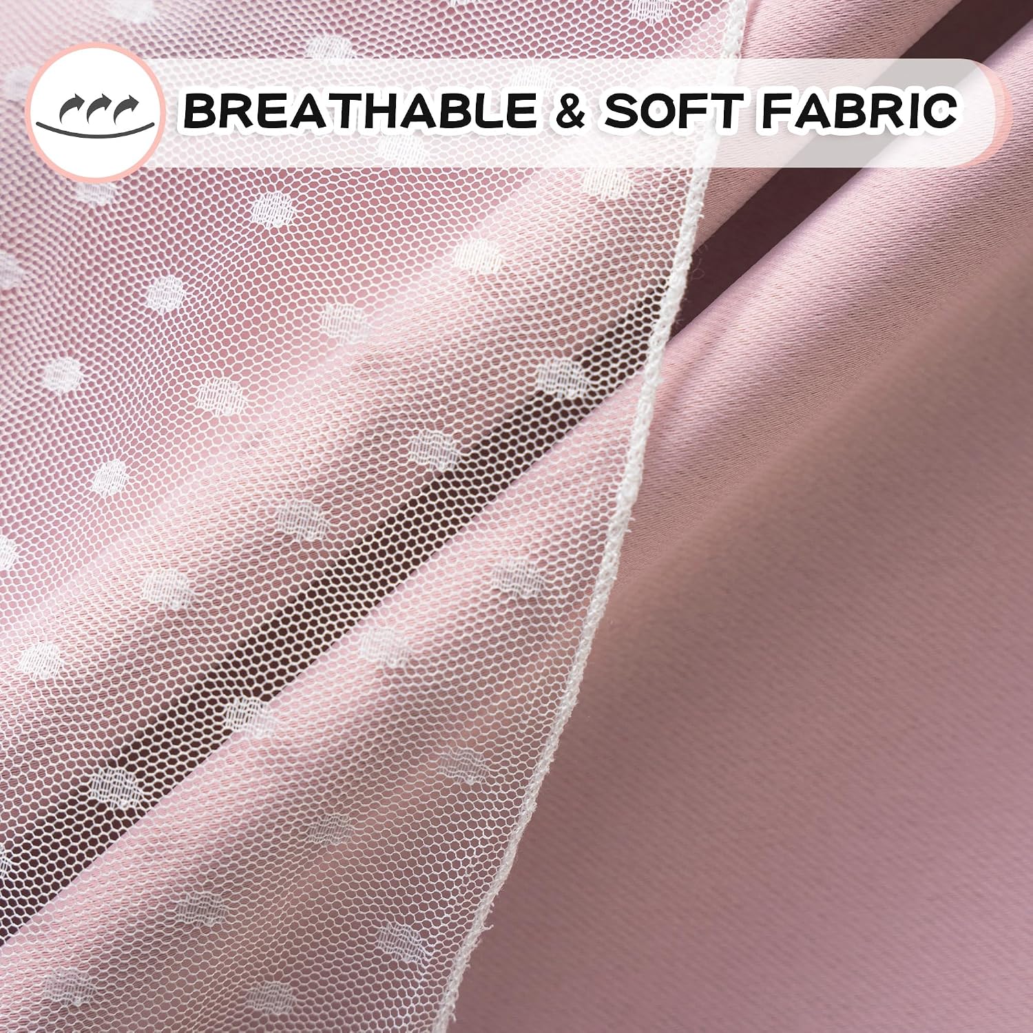 Blush Polka Dot Double Layer Blackout Curtains 2 Panels