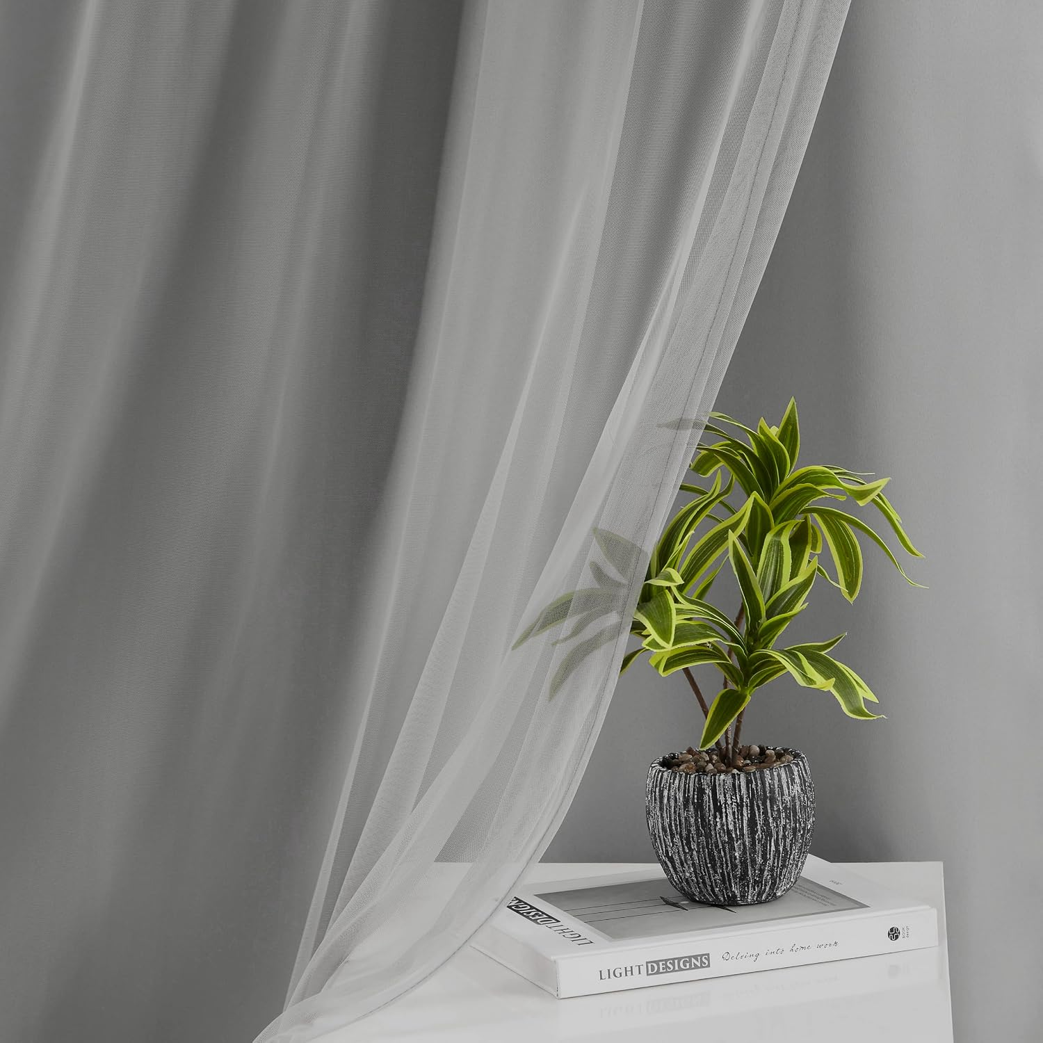 Grey Double Layer Thermal Blackout Curtains 2 Panels